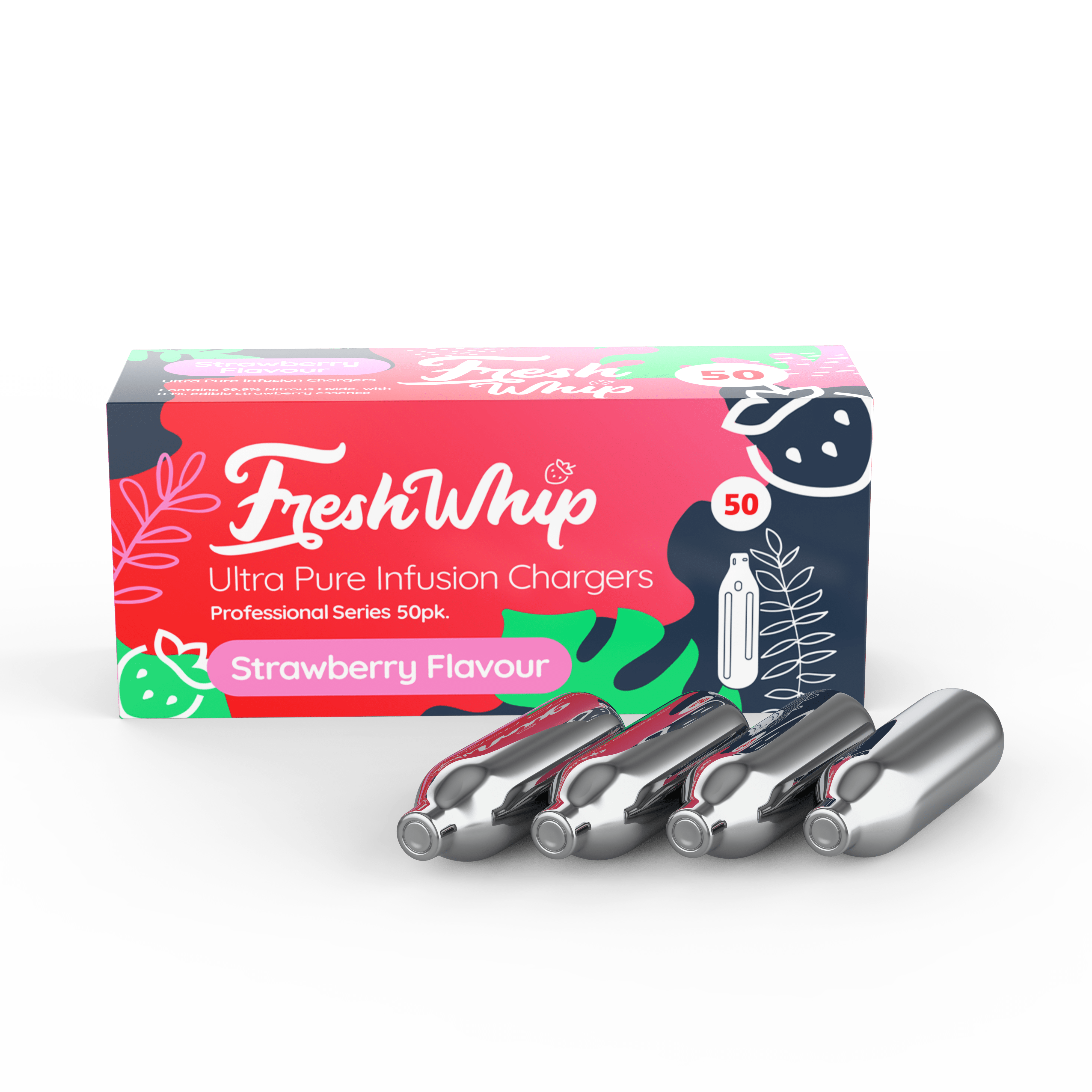Wholesale FreshWhip Strawberry Infusion Chargers 8.2g - 50pks