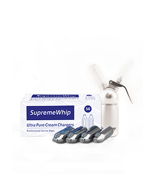 Starter Packs - SupremeWhip Cream Chargers + 0.125L Compact Dispenser SILVER