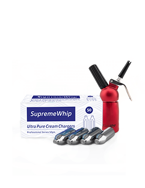 Starter Packs - SupremeWhip Cream Chargers + 0.125L Compact Dispenser RED