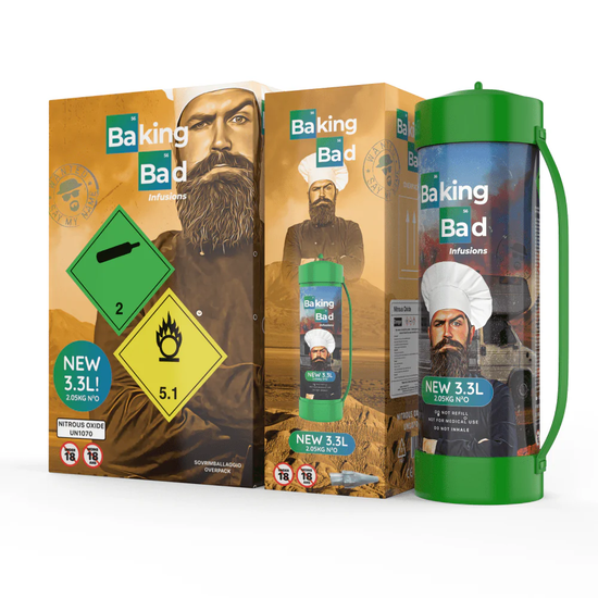 Baking Bad 3.3L 2050g N₂O cream charger canister for cafés, restaurants, and high-volume food service
