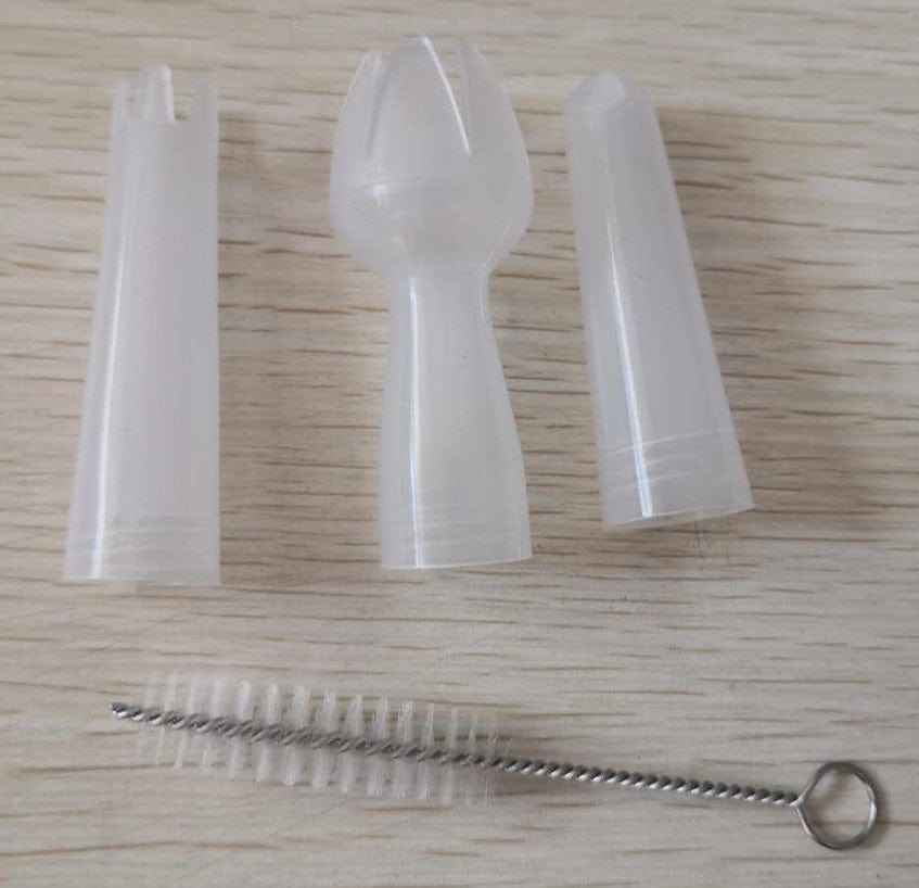 Accessories Pack - Transparent Plastic Nozzels x 3 + Cleaning brush